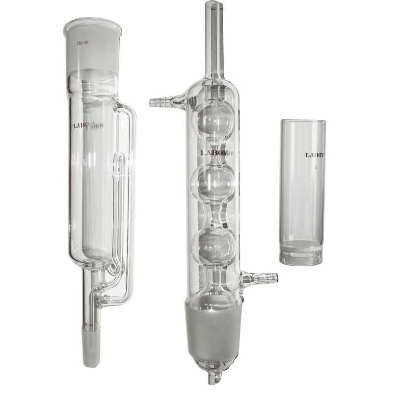 Laboy Glass Soxhlet Extractor Set 55/50 3Pcs Lab Glassware