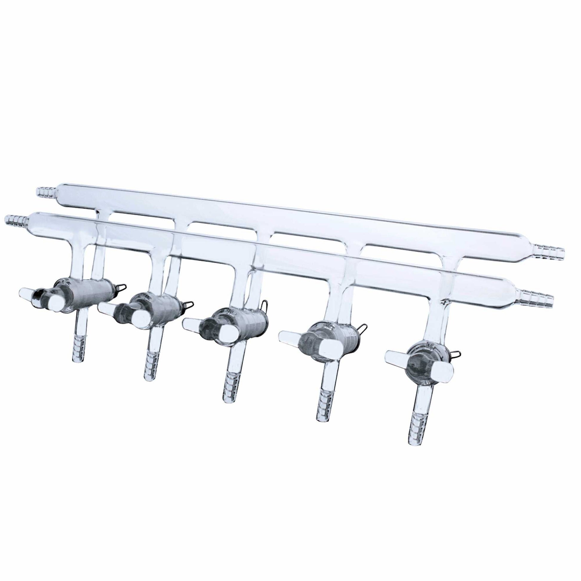 Glass Double Vacuum Manifold with Solid Glass Stopcocks High Vacuum Gas Distributor for Schlenk Line - Scienmart