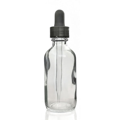 2 Oz 60ml Clear Glass Bottles with Glass Eye Dropper Pipette for Essential oils Chemistry Lab Chemicals 12pcs - Scienmart
