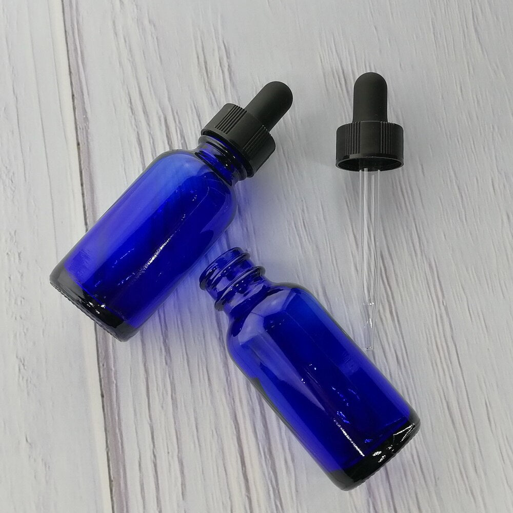 12pcs 30ml Blue Glass Pipette Bottle With Eye Dropper Dispenser for Essential Oils Aromatherapy Chemistry Lab Chemicals 1oz - Scienmart