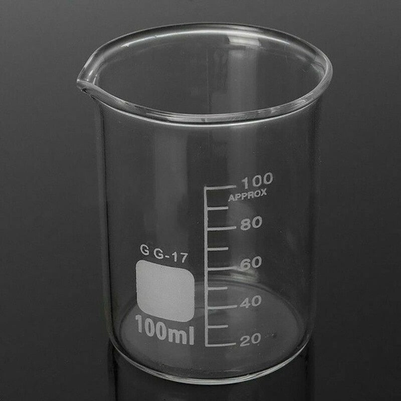 5Pcs Glass Beaker Set 5/10/25/50/100ml Borosilicate Glass Laboratory Measuring Cup Glassware School Study Lab Educational Supply - Scienmart