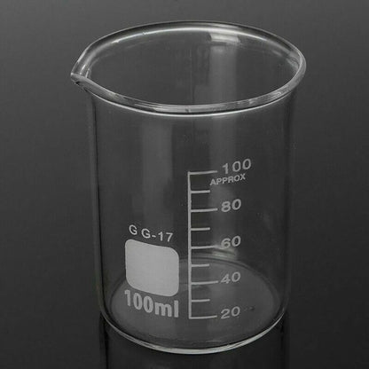 5Pcs Glass Beaker Set 5/10/25/50/100ml Borosilicate Glass Laboratory Measuring Cup Glassware School Study Lab Educational Supply - Scienmart