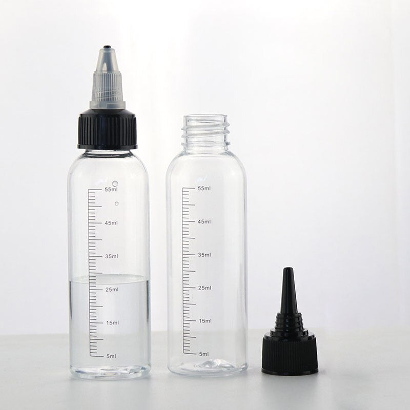 Plastic Dispensing Bottles with Twist Top Cap Squeeze Bottles with Graduated Measurements 5PCS of 30/60/100/120/250ml - Scienmart