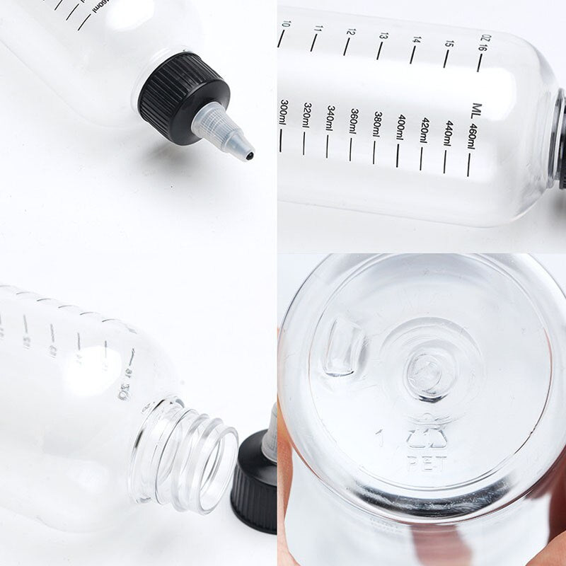 Plastic Dispensing Bottles with Twist Top Cap Squeeze Bottles with Graduated Measurements 5PCS of 30/60/100/120/250ml - Scienmart