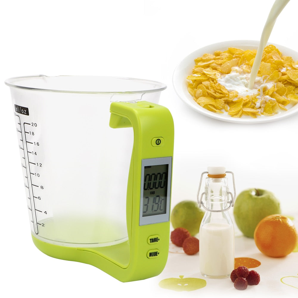 Kitchen Scales with LCD Display Digital Beaker Electronic Tool Hostweigh Measuring Cup Temperature Measurement Cups - Scienmart