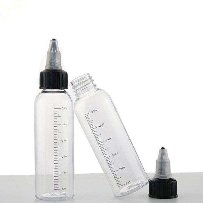 Plastic Dispensing Bottles with Twist Top Cap Squeeze Bottles with Graduated Measurements 5PCS of 30/60/100/120/250ml - Scienmart